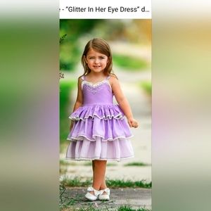 NEW Dollcake Glitter in Her Eye Dress Girls Party Size 12 Ruffle Purple Ombre
